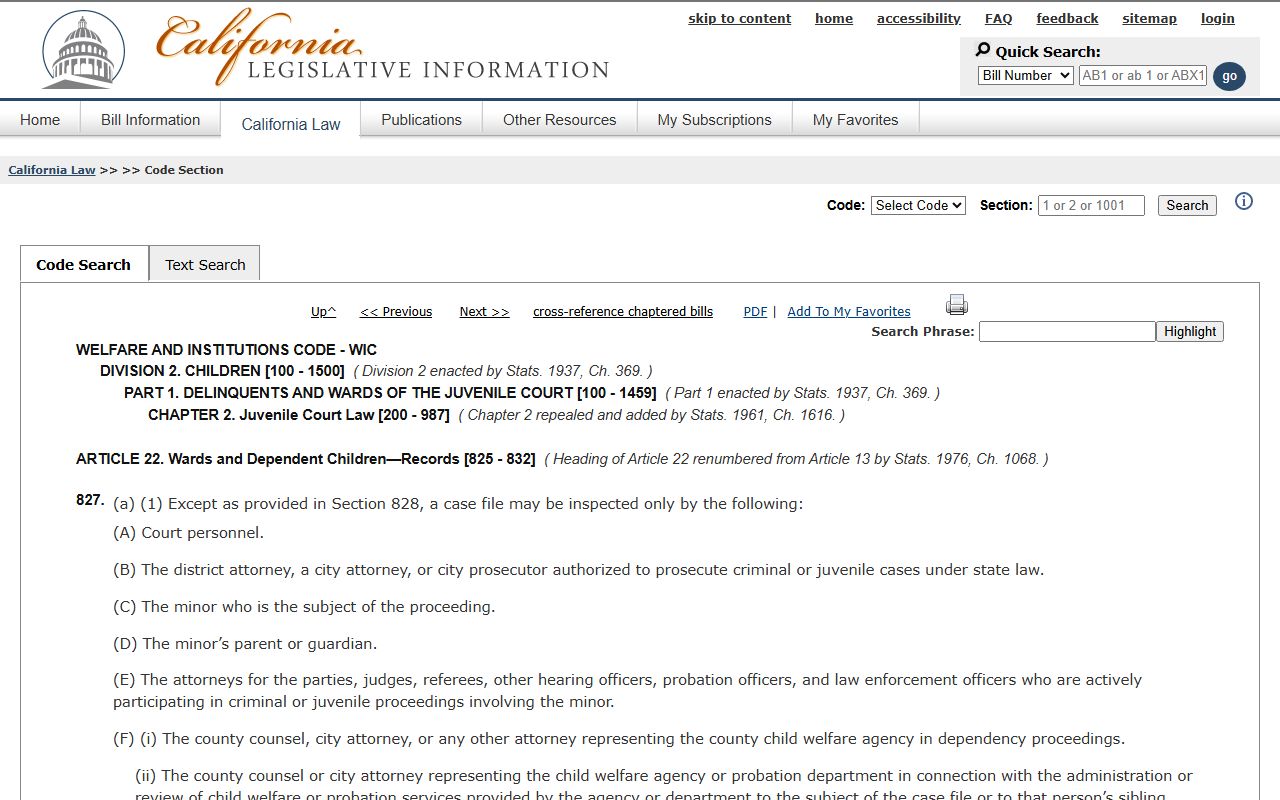 California Welfare and Institutions Code section 827 juvenile case file access used to limit related probate material